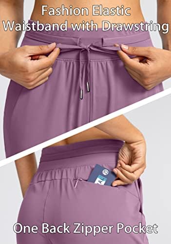 G postepene ženske joggers hlače sa džepovima sa zatvaračem Visokim strukom atletske konusne kože za žene