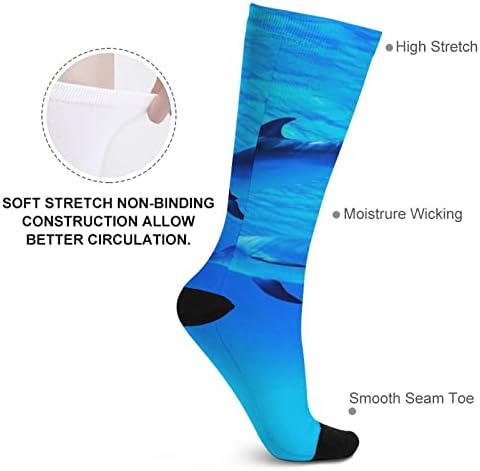 WEEDKEYCAT Dolphin u Deep Blue Sea Crew čarape novost Funny Print grafički Casual umjerena Debljina za proljeće jesen & zima
