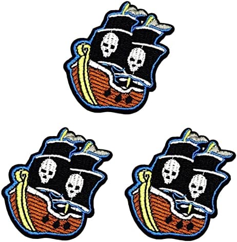 Kleenplus 3kom. Pirate Ghost Ship Cartoon vezeni željeza na šiju na značku za farmerke jakne šeširi ruksaci košulje naljepnica aplikacije & dekorativni zakrpe