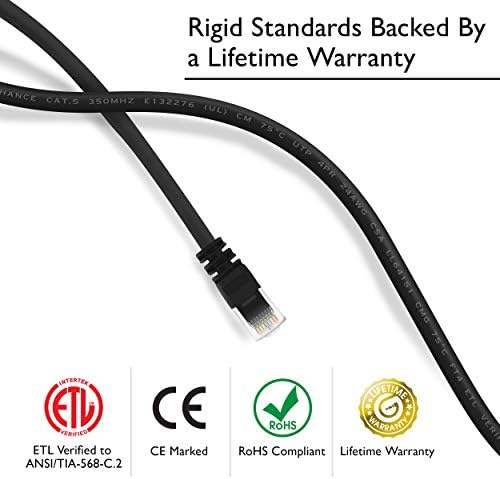 MEIPION 100-pack, CAT5E Ethernet patch kabel 3 metra - neskladan RJ45 računarski mrežni kabel, crni - kompatibilan
