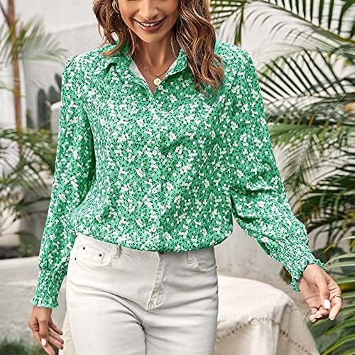 Košulje za žene Ležerne prilike - Ženski dugi rukav Ljetni V izrez cvjetni bluzni bluzni majice