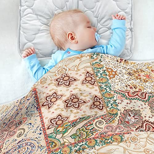Swaddle pokrivač patchwork cvjetni paisley pamučni pokrivač za dojenčad, primanje pokrivača, lagana mekana