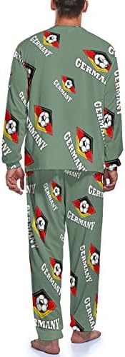 Njemačka Soccer Soccer Football 2 komada pidžama Set dugih rukava okruglog vrata Loungewear mekana odjeća