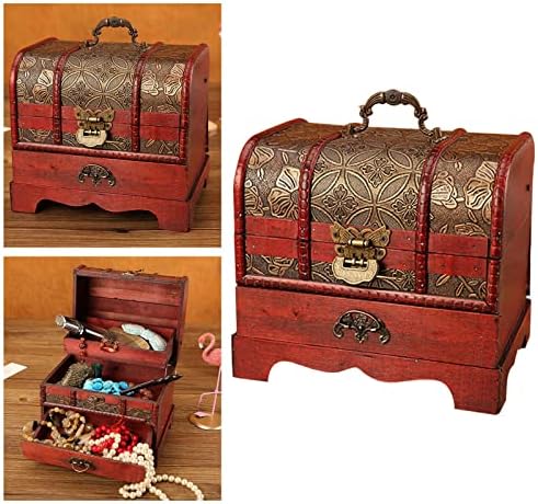 Colaxi kineski stil drveni nakit Organizator kutije sa tablicom za skladištenje tablice za spremanje vašeg dragocjenog nakita i pribora za blago