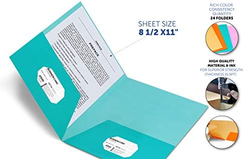HUAPRINT 2 džepne fascikle, džepne fascikle veličina slova Bulk -, fascikle džepnih datoteka uključuju etikete, laminirani papir za teške uslove rada dve džepne fascikle za kancelarijsku kućnu školu