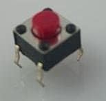 Taktilni prekidač tipa DIP vertikalni 6x6x5, 0mm Rohs taktilni prekidač sa crvenim dugmetom Rohs kroz rupu