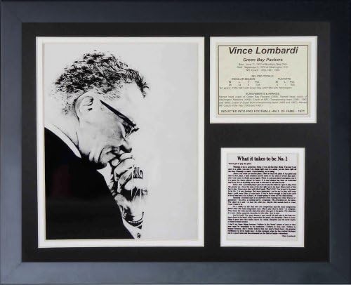Legende nikad ne umiru Vince Lombardi Creed uokvireni foto kolaž, 11x14 inča,Crni