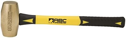 ABC čekići ABC5BF Mesingani čekić sa 14-inčnom ručkom od fiberglasa, 5 funti, žuta