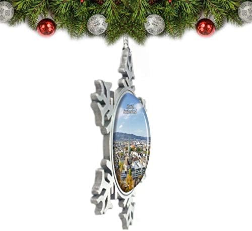 Umsufa Švicarska Stari Grad Zurich Božić Ornament Tree Decoration Crystal Metal Suvenir Poklon