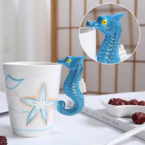 Razjum Creative Cup ručno izrađena keramička šalica kafe hipokampus 3D crtani trodimenzionalni životinje