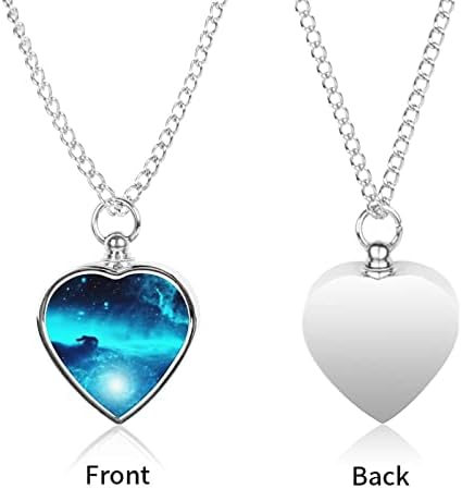 Blue Galaxy nakit za kremaciju za kućne ljubimce ogrlica urne za pepeo privjesak za uspomenu za poklone