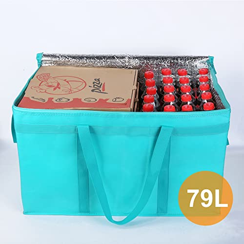 Bodaon izolovana torba za dostavu hrane, XXX-velike izolovane torbe za dostavu pice, Teal, 1 pakovanje