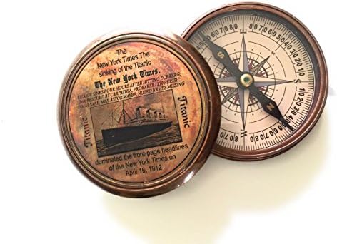 Božićni poklon Pomorski mesinga antiky Titanic Poem Compass