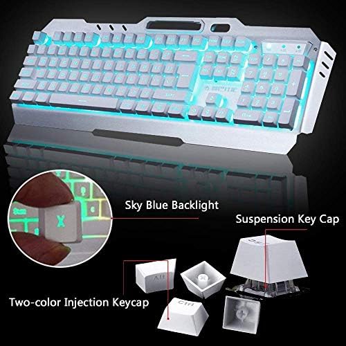 Punjivi miš za tastaturu kombinovano pozadinsko osvetljenje,2.4 G bežična tastatura za igre sa naslonom