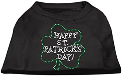 Mirage Proizvodi za kućne ljubimce Happy St. Patrick Dan vještački dijamant Pet Shirt, veliki, crni