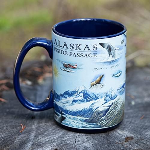 Xplorer mape Alaska Inside Passage karta keramička šolja za kafu, čaj, kakao, topla čokolada, šolje za kuvanje