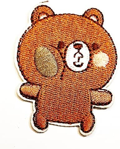 Kleenplus 3kom. Medvjed braon Patch vezena značka gvožđe na šiju na amblemu za jakne farmerke pantalone