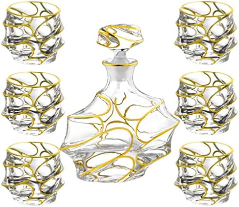 Ldchnh lonac sa šest čaša viskija Bohemian Luxurys zlatno obojeni Set za boce vina Kućni pult ukrasi