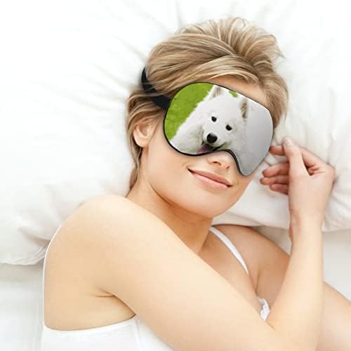 Samoyed White Print maska ​​za oči lagano blokiranje maske za spavanje s podesivim remenom za rad s promjenom