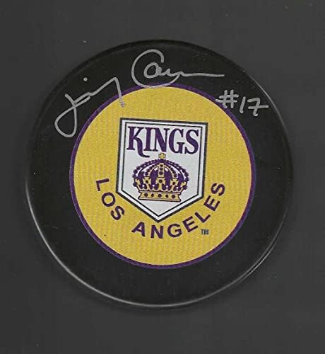 Jimmy Carson potpisao Los Angeles Kings Purple Logo Puck LA-autogramom NHL Paks