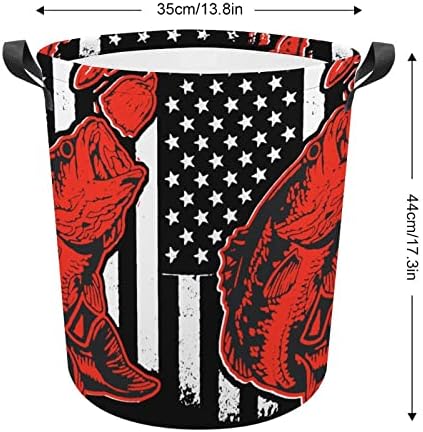 Bas ribolov američka zastava korpa za veš korpa torba za pranje kanta za skladištenje sklopiva visoka sa