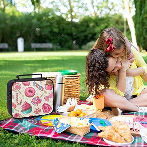 Šarena lizalica Candy Macaroon Cupcake Donut izolovana kutija za ručak nepropusna hladnjača torba za višekratnu