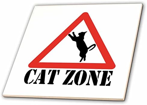 3drose Edge of Night Design-Pets-slika riječi zona mačke sa mačkom u znaku-Tiles