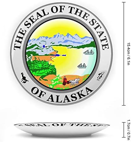 Pečat države Aljaske smiješne kosti Kina Dekorativna ploča okrugla keramičke ploče ploče sa postoljem za