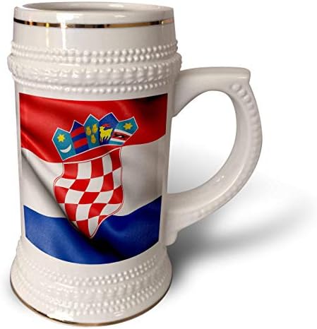 3Drose CR Mediji - Ilustracije - zastava Hrvatske mahala u vjetru - 22oz Stein krigla