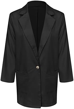 Ženska modna solidna otvorena prednja dugi rukav džepni odijelo Blazers Dugme Dugme Outerweard Kaput dječaci