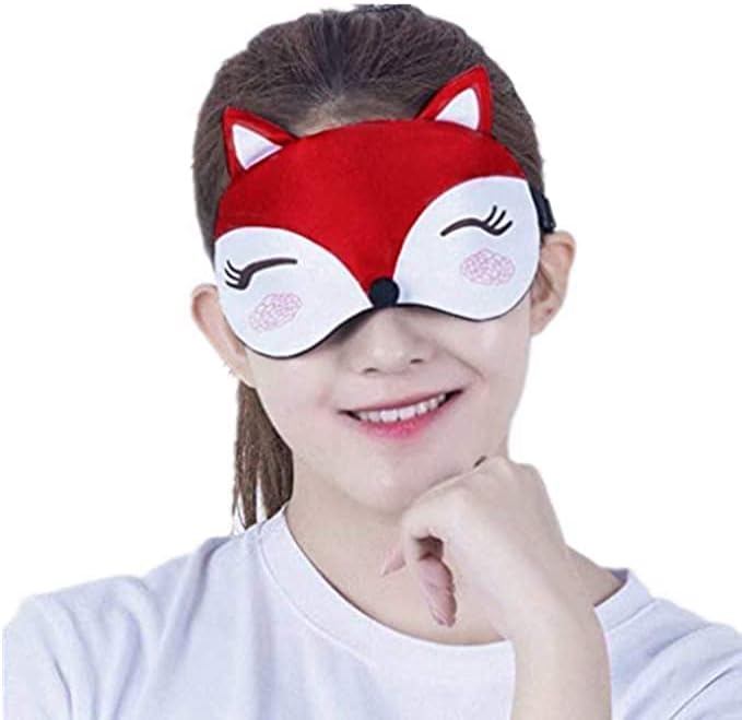 2 Pakovanje lisica za spavanje maska ​​za oči za oči poklopca slatka zabavna djeca za žene, crvena i tamno