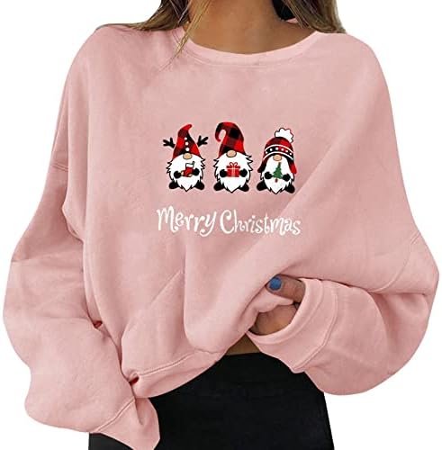 Božićne dukseve Ženske praznične zabave Puloveri Zabavna grafička ispis Crew vrat dugih rukava lagani pulover