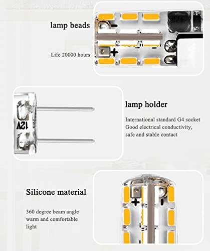 G4 LED Sijalice AC/DC12V JC Bi-Pin baza, topla bijela 3000k, 1.4 W zamjena 10w-20w T3 halogena sijalica