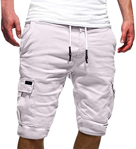 VEZAD muškarci Lično crteći kratke hlače Ležerne prilike zavojne hlače Multi džepni sportski duksevi