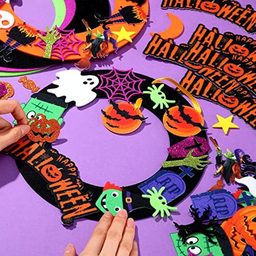 16 setova Halloween vijenac ukrašava DIY FELT FUMPKIN vijenac za obrtni dekorativni setovi za djecu Jack