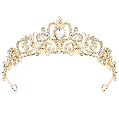 YISSION Gold Crown i tiara Crystal Tiaras Queen Crowns za žene djevojke rođendan Tiara princeza Crown Svadbeni