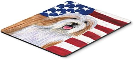 Caroline's blaga SS4245MP USA američka zastava sa bradatim Collie mišem jastukom, toplom jastukom ili trivet, velikim, višebojne