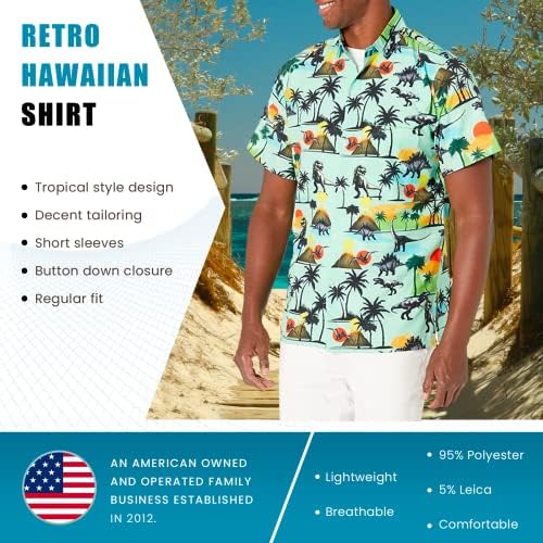 Smiješni momak krigle mens hawaiian gumb za ispis niz majicu kratkih rukava