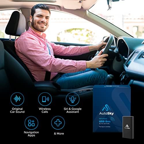 AutoSky bežični Android Auto adapter - najnoviji 2 u 1 Carplay bežični adapter i Android Auto bežični adapter,