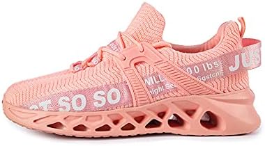 Bestgift Par tenisice prozračne leteće tkane ležerne cipele za trčanje cipele ružičaste eu37 / US5.5