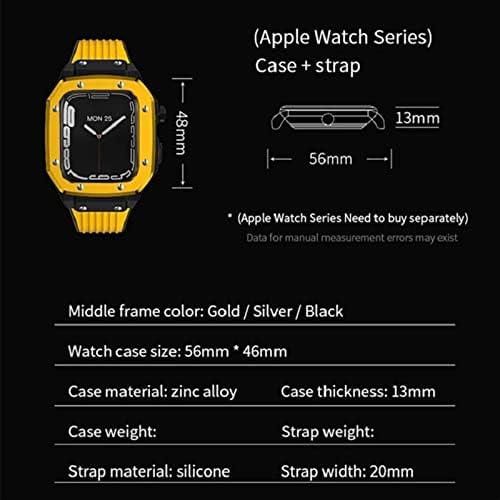 Shoucy Legura sa stražnjim kamencem za Apple Watch serija 7 6 5 4 SE 45mm 44mm 42mm Luksuzna metalna gumena