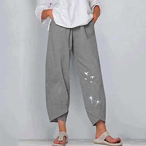 Hlače za žene 2022 obrezirane hlače za ženske uredske kapri kastične hlače sa džepovima širokoga noga casual