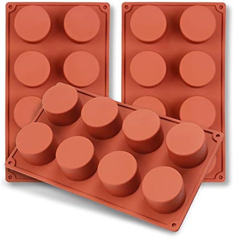 Homedge 8-šupljini cilindrični silikonski kalup, 3 pakovanja cilindričnih kalupa za izradu ručno rađenih