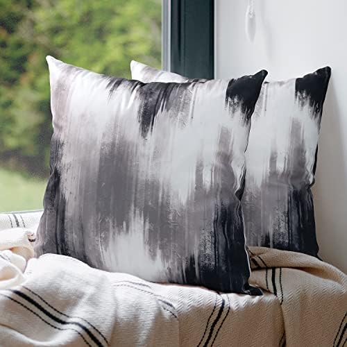 Colorpapa crne bacanje jastuci 18x18 inča apstraktno umjetničko ukrasni crno-bijeli jastuk za bacanje za