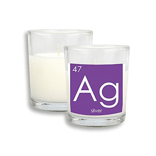 Kesteristi elementi Period TABELNI METALI SREBRNI AG Bijele svijeće Glass mirisan vosak