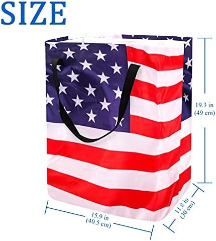 Američka zastava Bijela košarica za pranje rublja svladala bin sa ručkama za mršav, dječja soba, skladištenje