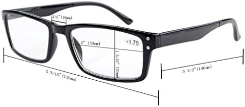 Okretalište Spring Hinge 5-pakovanje retro stil naočara za čitanje crne okvira kornjača kornjače