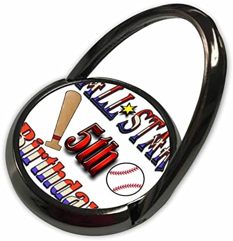 3drose All Star 5. rođendan sa bejzbol i bejzbol palicom - Prsteni telefona