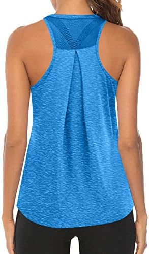 Vrhovi rezervoara za žene Čvrsto kolor atletske kamisole labavi prozračne mrežne racerback yoga majice Otvori