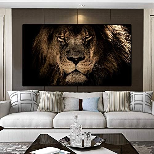 Afrički veliki Lavovi suočavaju se sa slikama na platnu zidni posteri i grafike životinje Lavovi zidne slike